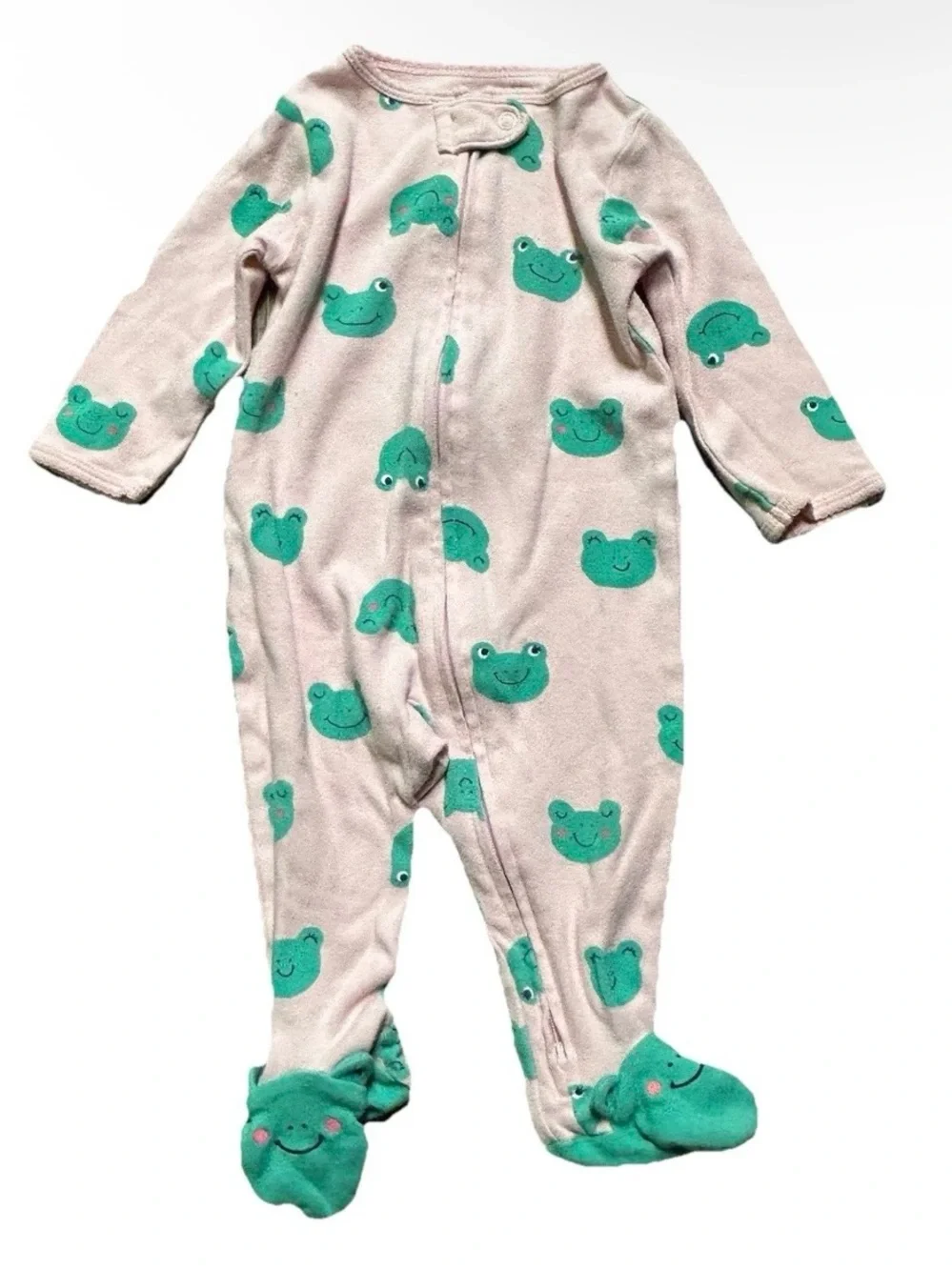 Toddler Girl Footie Pajamas Fleece Cotton Floral Animals Cozy Size 3-6 Months
